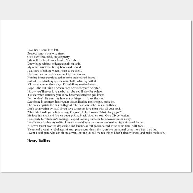 Henry Rollins Quotes Wall Art by qqqueiru